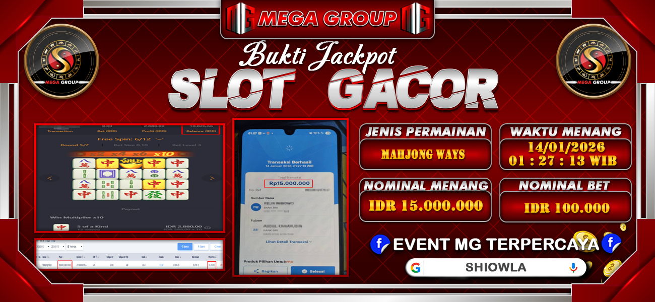 Bukti JP situs Shiowla hari Rabu, 14 Januari 2026