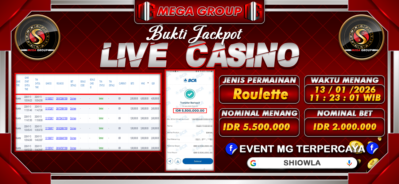 Bukti JP situs Shiowla hari Selasa, 13 Januari 2026